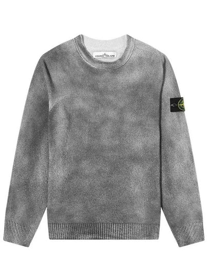 Wappen Patch Handspray Cotton Knit Top Grey - STONE ISLAND - BALAAN 2