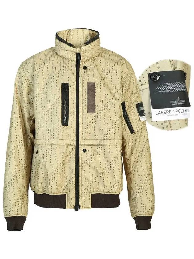 Wappen Geometric Zip-up Jacket Light Khaki - STONE ISLAND - BALAAN 2