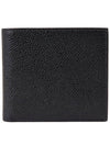 Pebble Grain Leather Half Wallet Black - THOM BROWNE - BALAAN 3