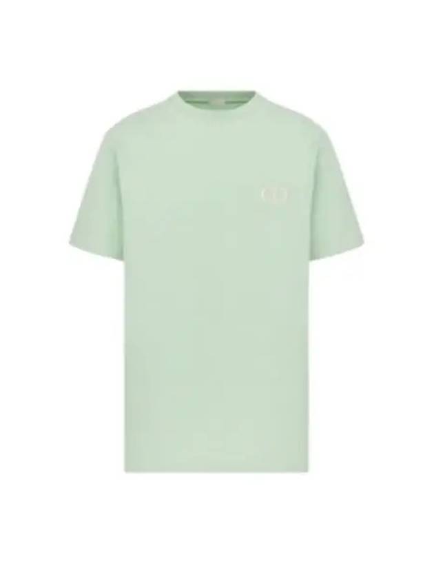 CD Icon Embroidered Cotton Jersey Short Sleeve T-Shirt Light Green - DIOR - BALAAN 2