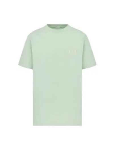 CD Icon Embroidered Cotton Jersey Short Sleeve T-Shirt Light Green - DIOR - BALAAN 2