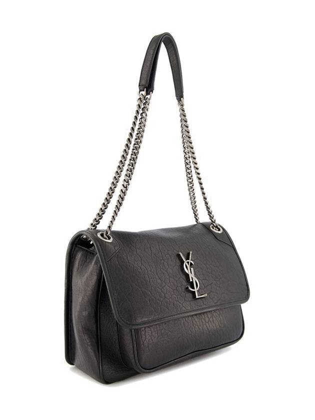 Medium Niki Chain Leather Shoulder Bag Black - SAINT LAURENT - BALAAN 3