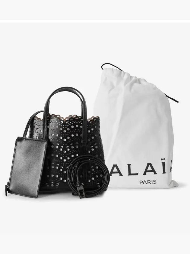 Mina 20 Vienne Wave Lux Calfskin Tote Bag Black - ALAIA - BALAAN 4