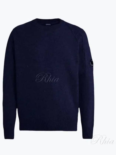 Lens Wappen Classic Crew Neck Wool Knit Top Navy - CP COMPANY - BALAAN 2