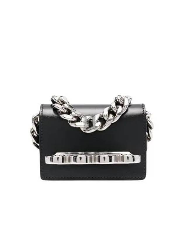 4-Ring Chain Mini Cross Bag Black - ALEXANDER MCQUEEN - BALAAN 2