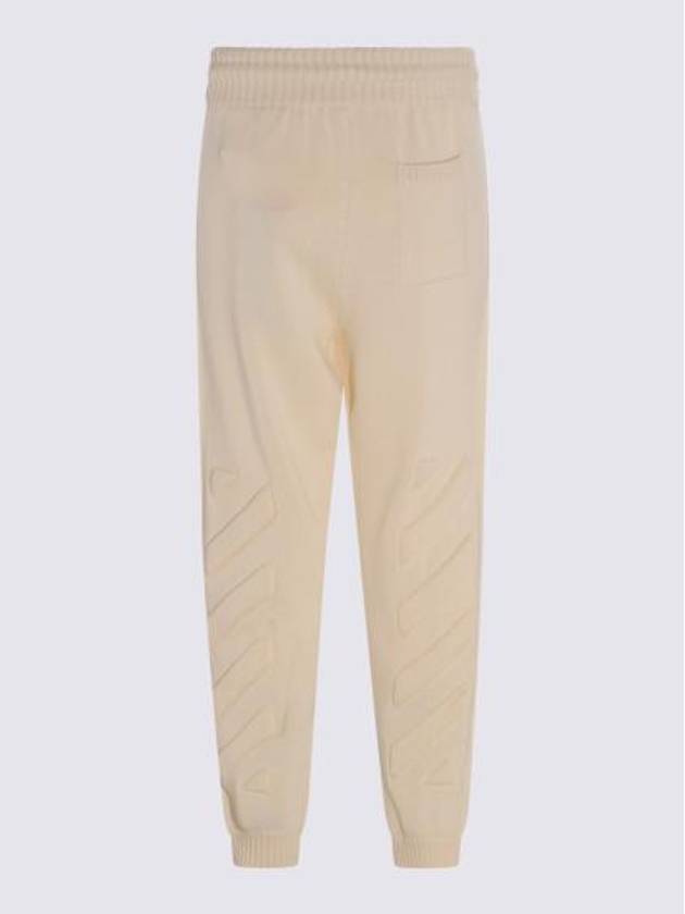 Diag Stripe Knitted Track Pants Ivory - OFF WHITE - BALAAN 7