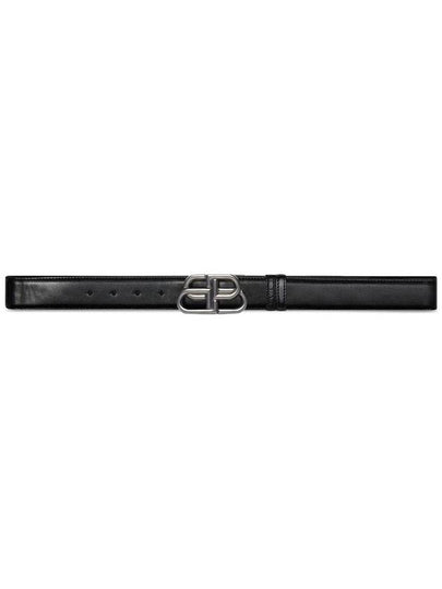 BB Logo Reversible Leather Belt Black - BALENCIAGA - BALAAN 2