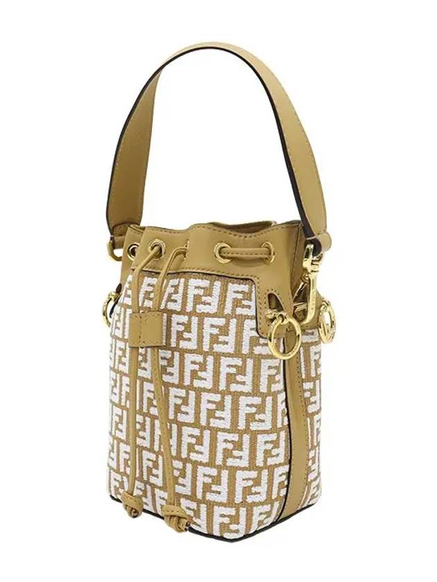 Mon Tresor Raffia Small Bucket Bag White - FENDI - BALAAN 4