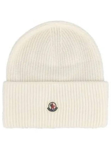 3B00048 M1241 035 Logo Patch Wool Beanie 1318632 - MONCLER - BALAAN 1