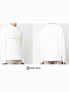 Garment Dyed Stitches Four Print Crewneck Sweatshirt White - STONE ISLAND - BALAAN 5