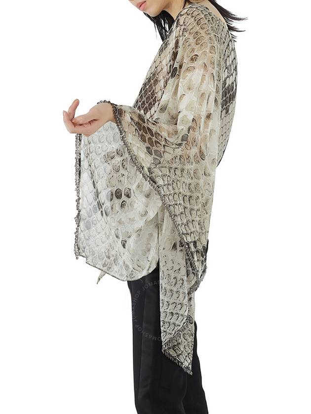 Roberto Cavalli Ladies Taupe Macro Python Print Silk Kaftan, Brand Size 40 (US Size 6) - ROBERTO CAVALLI - BALAAN 2