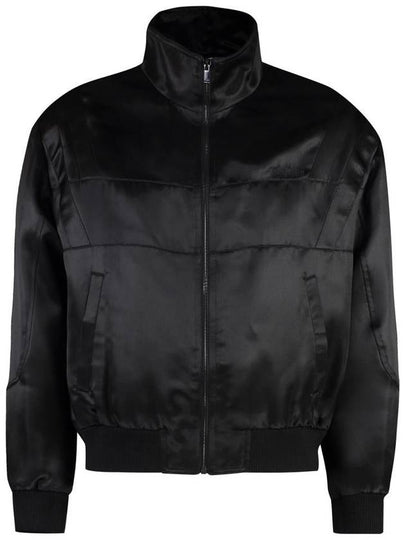 Satin Teddy Zip-Up Jacket Black - SAINT LAURENT - BALAAN 2