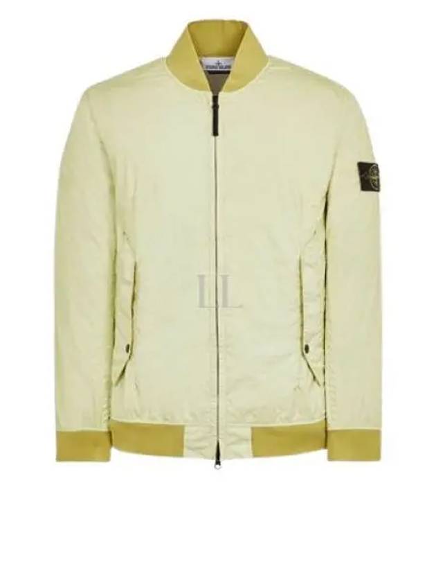 Men's Wappen Patch Zip-Up Bomber Jacket Neutrans Green - STONE ISLAND - BALAAN 2