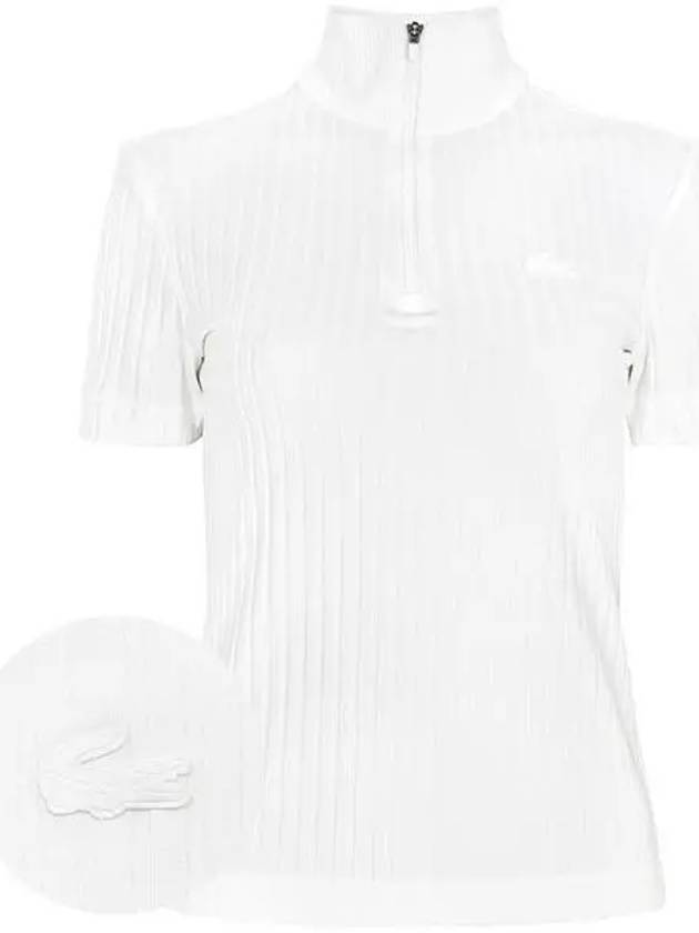 Stretch Viscose Blend Knit Top White - LACOSTE - BALAAN 2