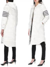 Downfilled Ripstop Classic 4 Striped Hoodie Down Long Padding White - THOM BROWNE - BALAAN 2