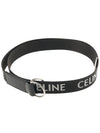 Medium Double Ring Jacquard Leather Belt Black - CELINE - BALAAN 6