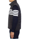 4 Bar Poly Twill Down Vest Charcoal - THOM BROWNE - BALAAN 6