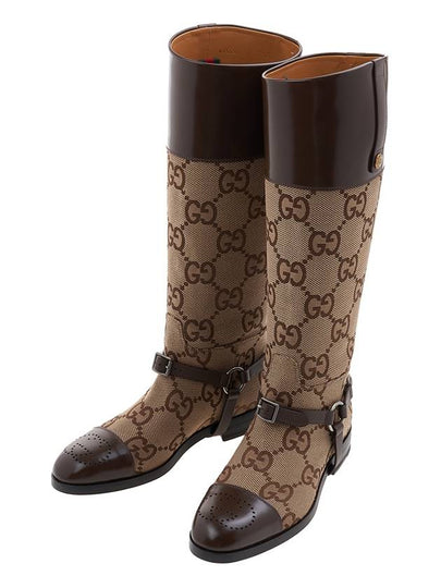 Knee-High Harness  Worker Boots Brown - GUCCI - BALAAN 2