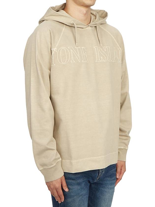 Men's Garment Dyed OLD Treatment Cotton Hoodie Dove Grey - STONE ISLAND - BALAAN 4