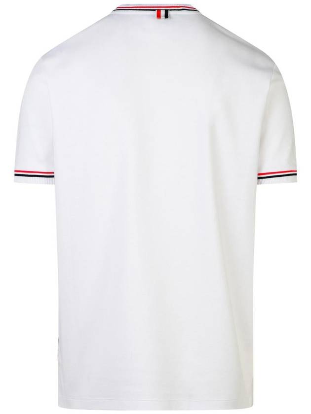 RWB Trimmed Cotton Short Sleeve T-Shirt White - THOM BROWNE - BALAAN 4