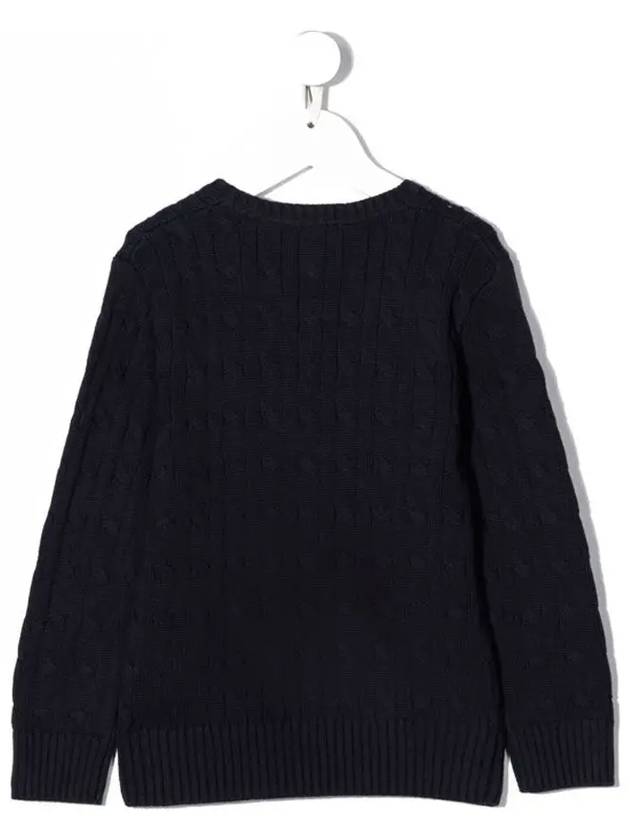 Kids Pony Embroidery Cable Knit Navy 702674 009 - POLO RALPH LAUREN - BALAAN 3