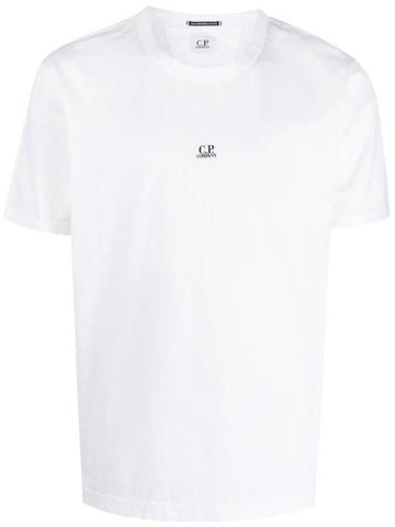 Logo Print Short Sleeve T-Shirt White - CP COMPANY - BALAAN 1