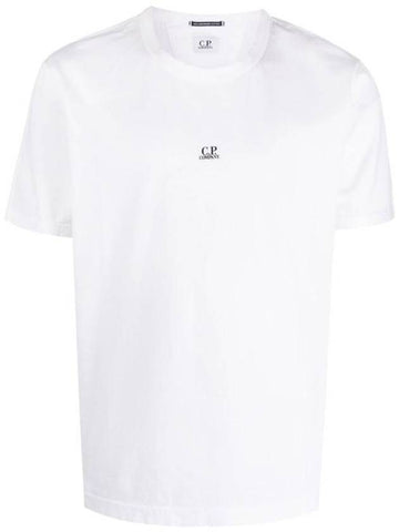 Logo Print Short Sleeve T-Shirt White - CP COMPANY - BALAAN 1