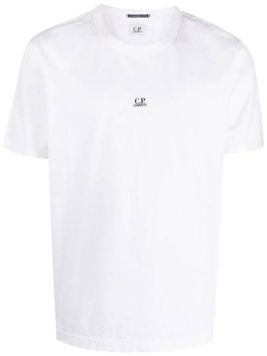 Logo Print Short Sleeve T-Shirt White - CP COMPANY - BALAAN 1