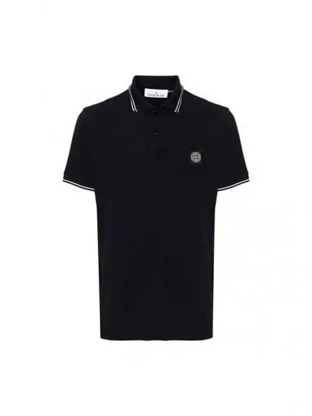 Logo Patch Polo Shirt Navy - STONE ISLAND - BALAAN 2