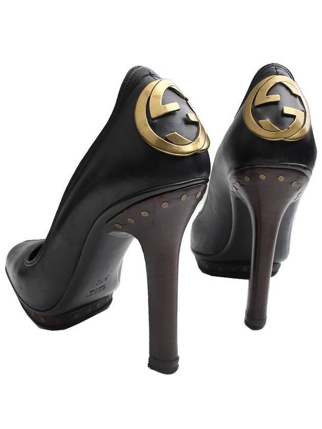 Black Bronze Logo Pumps 37C - GUCCI - BALAAN 4