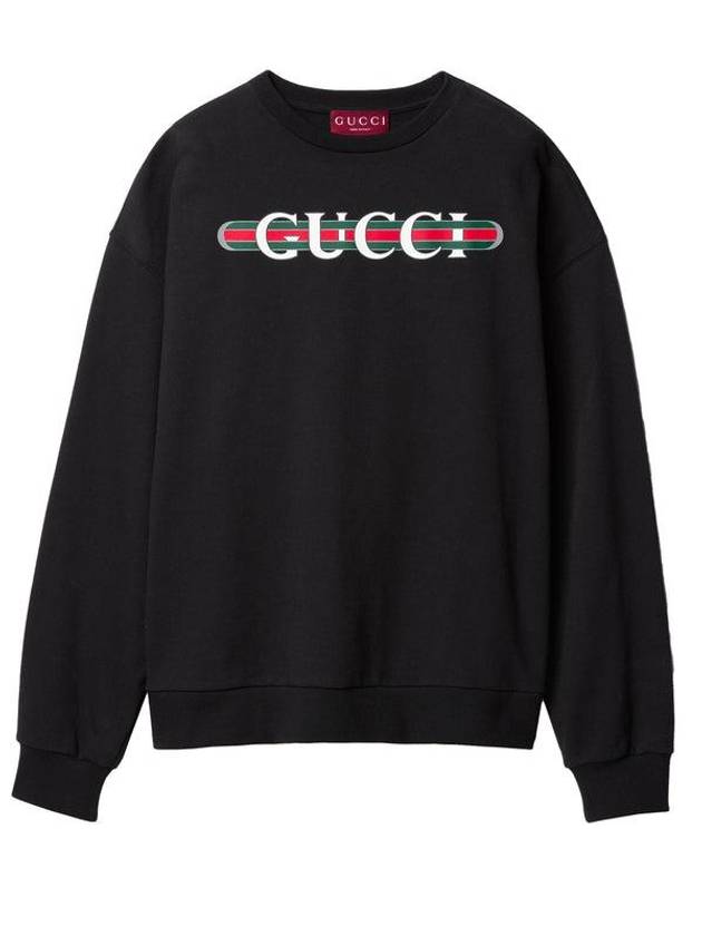 Print Cotton Jersey Sweatshirt Black - GUCCI - BALAAN 2