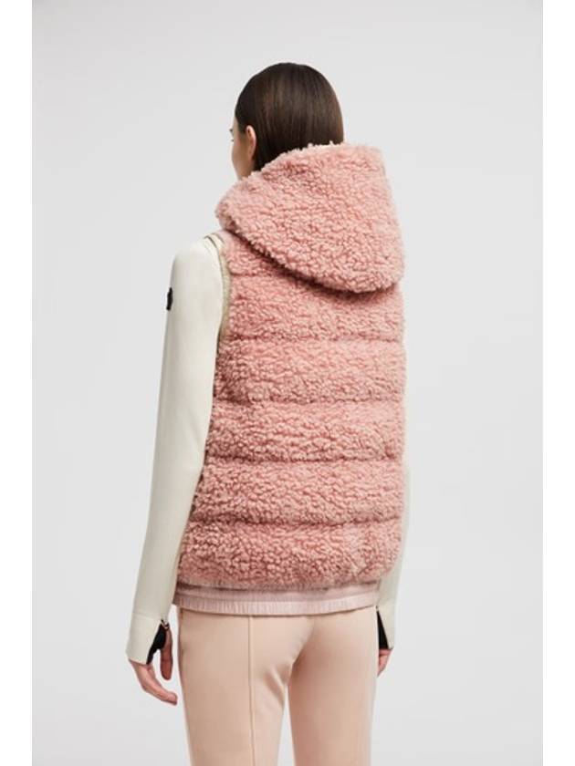 Grenoble Padded Teddy Zip-Up Vest Pink - MONCLER - BALAAN 8