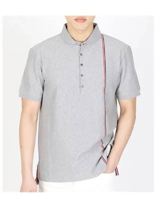 RWB Stripe Polo Shirt Grey - THOM BROWNE - BALAAN 2