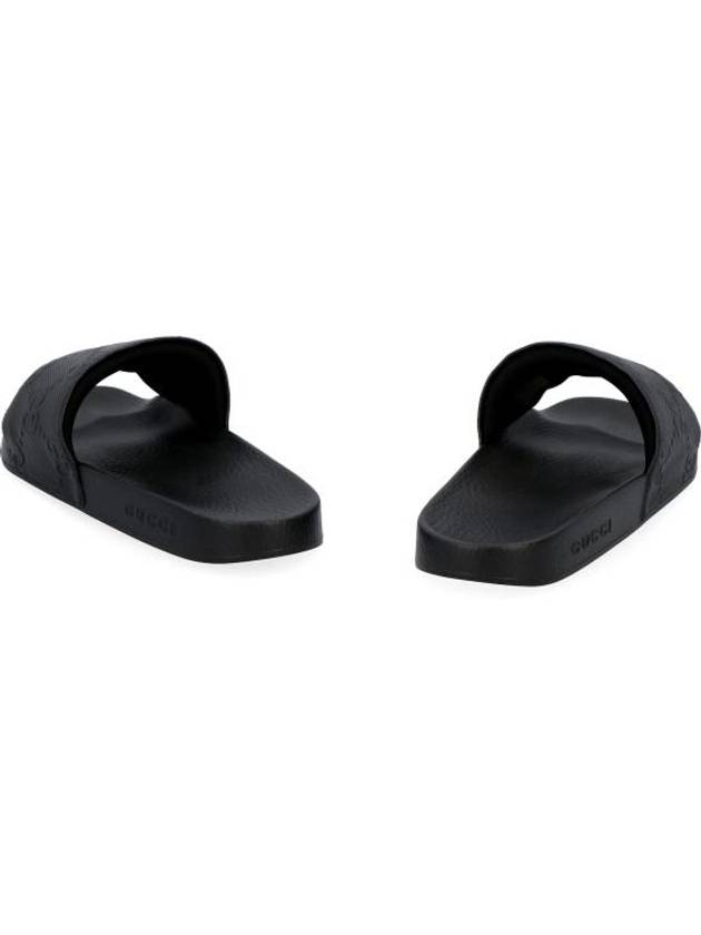 GG Rubber Slippers Black - GUCCI - BALAAN 5