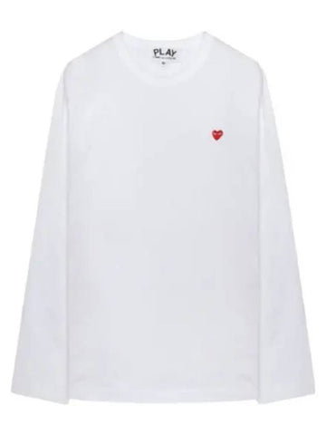 Small Red Heart Waffen Long Sleeve T Shirt - COMME DES GARCONS - BALAAN 1