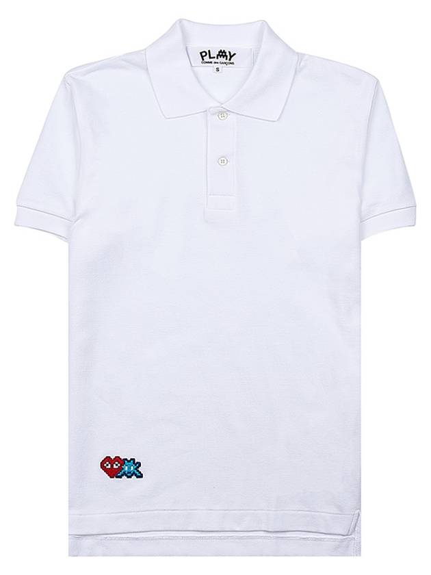 Men's Invader Sleeve Pique Shirt P1T336 WHITE - COMME DES GARCONS - BALAAN 8