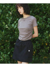 _SHIRRING CROP WASHING SHORT SLEEVE T_C GRAY - THE GREEN LAB - BALAAN 5