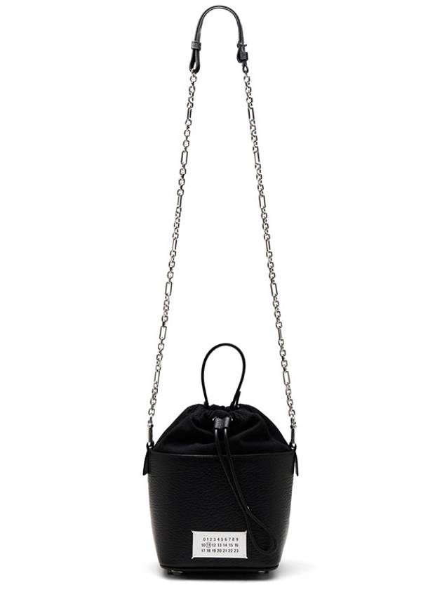 5AC Number Logo Texture Leather Bucket Bag Black - MAISON MARGIELA - BALAAN 7