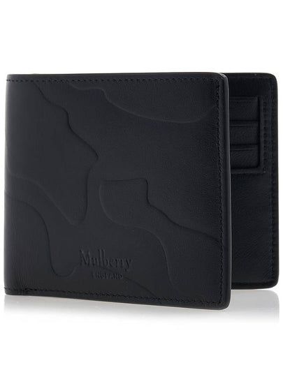 Camo Embossed Leather 8 Card Wallet Black - MULBERRY - BALAAN 2