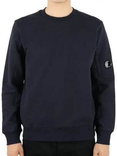 Diagonal Raised Fleece Sweatshirt Navy - CP COMPANY - BALAAN 2