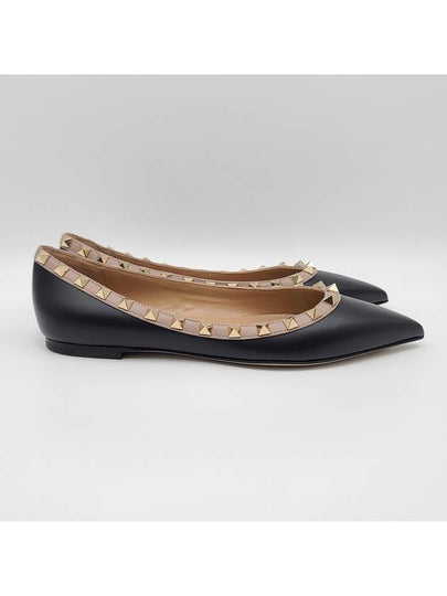 Rockstud Ballerina Flats Black - VALENTINO - BALAAN 2