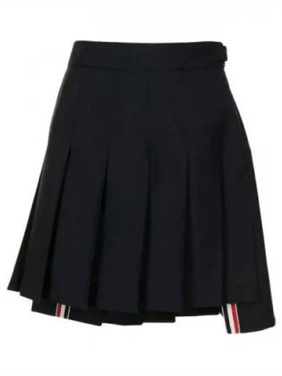 RMB Wool Mini Pleated Skirt Navy - THOM BROWNE - BALAAN 2