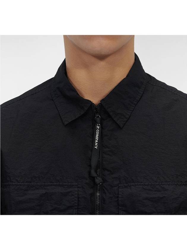 Chrome R Lens Wappen Overshirt Zip-Up Jacket Black - CP COMPANY - BALAAN 6