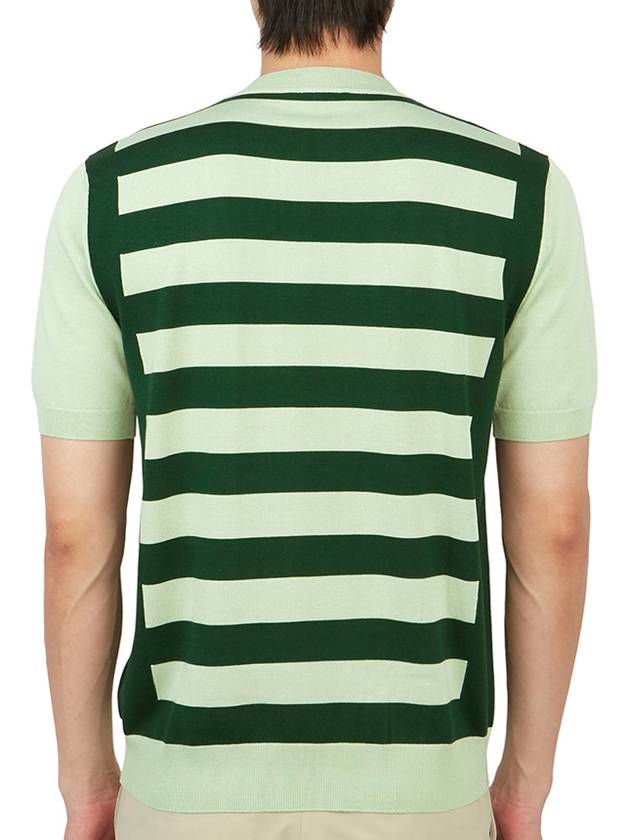 Crewneck Silk Cotton Knit Top Green Emerald - PRADA - BALAAN 5