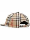 Check Cotton Ball Cap Beige - BURBERRY - BALAAN 3