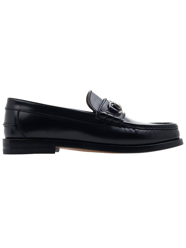 Horsebit Detail Leather Loafers Black - GUCCI - BALAAN 3