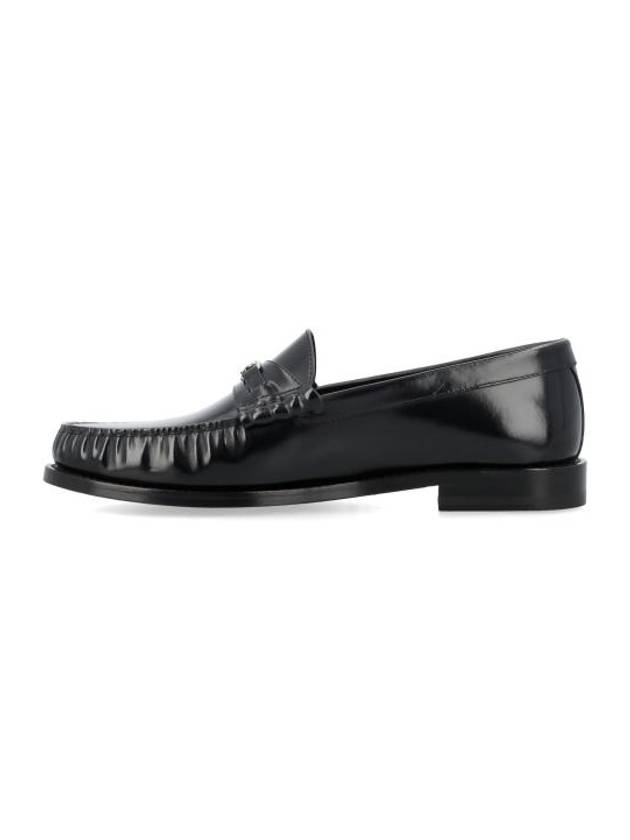 Luco Triomphe Polished Bull Loafers Black - CELINE - BALAAN 4