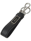 Logo Saffiano Leather Key Holder Black - PRADA - BALAAN 4