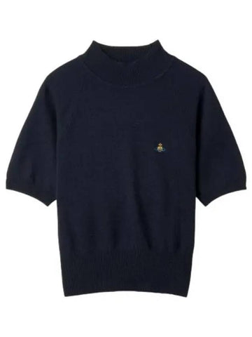 Bea Wool Silk Turtleneck Knit Navy - VIVIENNE WESTWOOD - BALAAN 1