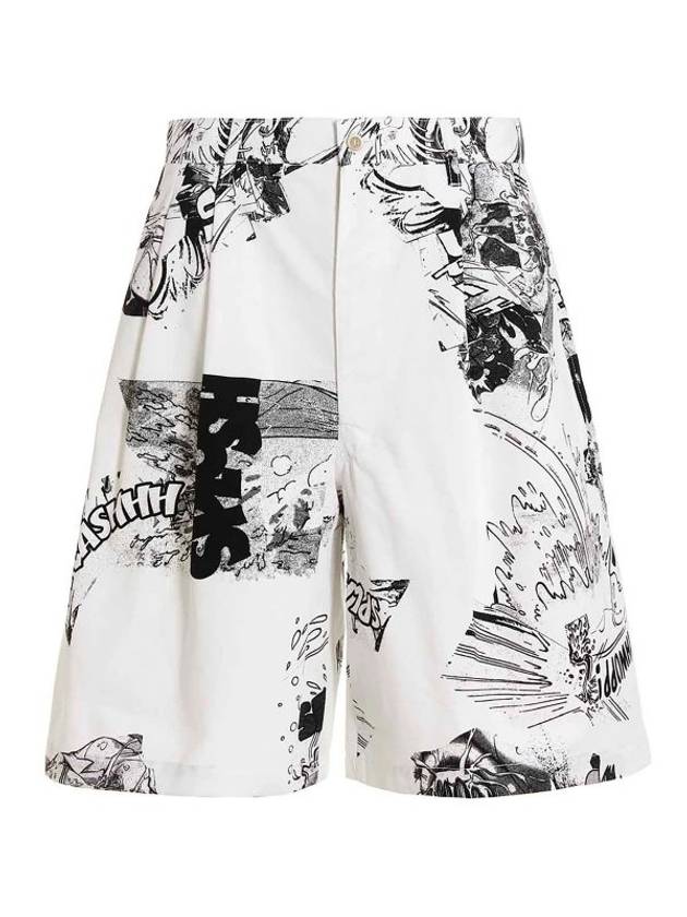 Printed Wide Leg Shorts White - COMME DES GARCONS - BALAAN 2